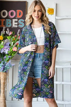 Heimish Full Size Half Sleeve Floral Open Cardigan Plus Size Woman Outerwear