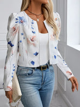 Printed Zip Up Long Sleeve Jacket Woman Outerwear
