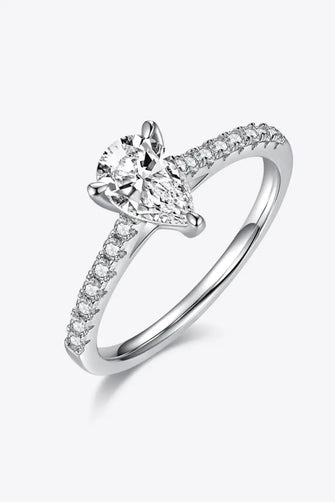 1 Carat Moissanite 925 Sterling Silver Side Stone Ring Silver Rings