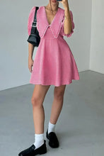 Gingham Puff Sleeve Mini Dress Woman Casual Dress