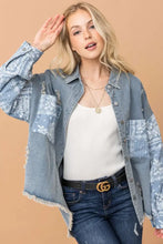 And The Why Full Size Paisley Print Quilted Sleeves Denim Jacket Woman Outerwear