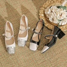 Square Toe Block Heels Pumps woman pumps