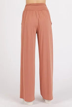 Mittoshop Stretch Banded Waist Wide Leg Pants with Pockets Woman Pants