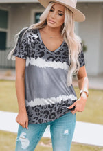 Leopard V-Neck Tee Shirt Woman T Shirts