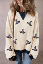 Sequin Hat Print Long Sleeve Sweatshirt Woman Sweatshirts
