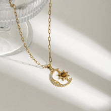 18K Gold-Plated Moon Star Pendant Necklace