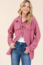 BOMBOM Checkered Button Down Dropped Shoulder Shacket Woman Outerwear