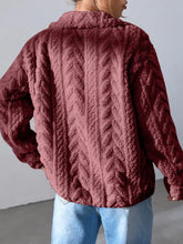 Fuzzy Zip Up Long Sleeve Jacket Woman Outerwear