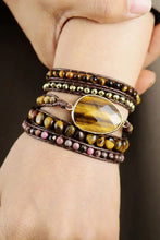 Natural Stone Layered Bracelet Gold One Size Necklaces
