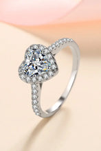 1 Carat Moissanite Heart-Shaped Ring Silver Rings