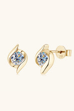 1 Carat Moissanite 925 Sterling Silver Stud Earrings Gold One Size