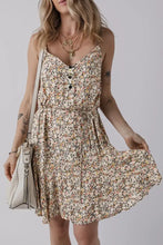 Boho Floral Printed Tie Waist Flared Sundress Casual Dresses