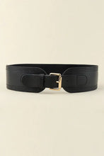 Elastic Wide PU Belt Black One Size Belts