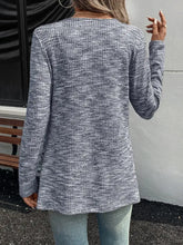 Heathered Open Front Long Sleeve Cardigan Woman Outerwear