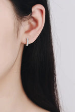 925 Sterling Silver Inlaid Moissanite Huggie Earrings Earrings