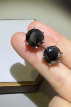 4 carat moissanite 925 sterling silver stud earrings with black gemstones