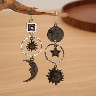 Star, Sun, and Moon Earrings Copper One Size Earrings