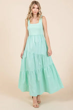 Mittoshop Mix Media Square Neck Maxi Dress AQUA Woman Dress