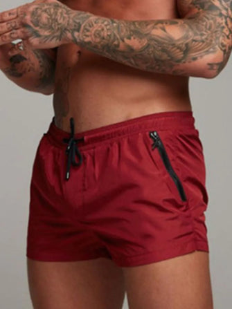 Men's Drawstring Active Shorts Deep Red