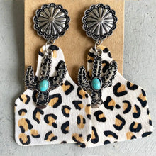 Turquoise Decor Cactus Alloy Earrings Style E One Size Earrings