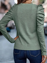 Round Neck Puff Sleeve Sleeve Blouse Woman Blouses