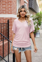 Flutter Sleeve Eyelet Gathered Detail Top Blush Pink