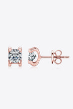 Moissanite 925 Sterling Silver Stud Earrings Rose Gold One Size