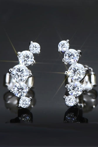 All You Need Moissanite Platinum-Plated Earrings Silver One Size