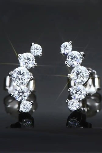 All You Need Moissanite Platinum-Plated Earrings Silver One Size Earrings