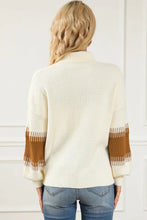 Contrast Turtleneck Long Sleeve Sweater Sweater Pullovers