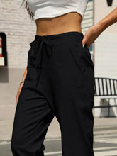 Elastic Waist Tapered Pants