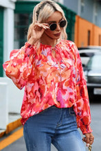 Floral Tassel Tie Long Sleeve Blouse Woman Blouses