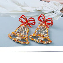 Rhinestone Alloy Christmas Bell Earrings Earrings