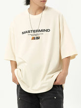 Men's Full Size Round Neck Half Sleeve T-Shirt Plus Size Beige