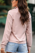 Textured Quarter Zip Long Sleeve Sweatshirt Woman Sweatshirts