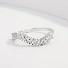 925 Sterling Silver Inlaid Zircon Ring Silver