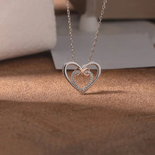 Heart Shape Inlaid Zircon 925 Sterling Silver Necklace
