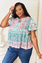Perfee Floral Tie Neck Short Sleeve Blouse Woman Blouses