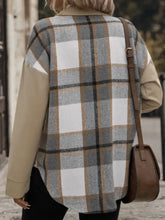 Perfee Plaid Snap Down Long Sleeve Shacket Casual Dresses