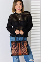 David Jones Leopard Contrast Rivet Handbag Handbags