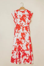 Floral V-Neck Summer Midi Dress Woman Casual Dress