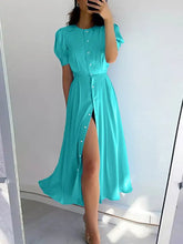 Button Down Short Sleeve Dress Casual Dresses