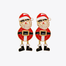 Rhinestone Alloy Santa Earrings Red One Size Earrings