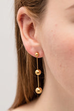 Ball Bead and Chain Stainless Steel Earrings Gold One Size