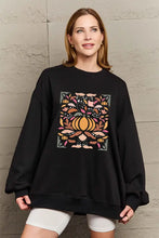 Simply Love Full Size Graphic Dropped Shoulder Sweatshirt Black Woman Sweatshirts