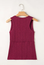 Ribbed Textured Exposed Stitching Knit Tank Top