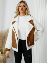 Jacke mit Reißverschluss und Sherpa-Futter, langärmlig, Damenoberbekleidung