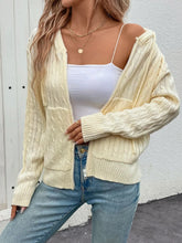 Perfee Zip Up Long Sleeve Hooded Cardigan Pastel Yellow