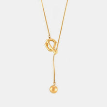 Stainless Steel Bead Necklace Gold One Size