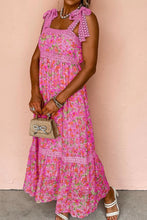 Floral Lace Wide Strap Square Neck Maxi Dress Woman Maxi Dress